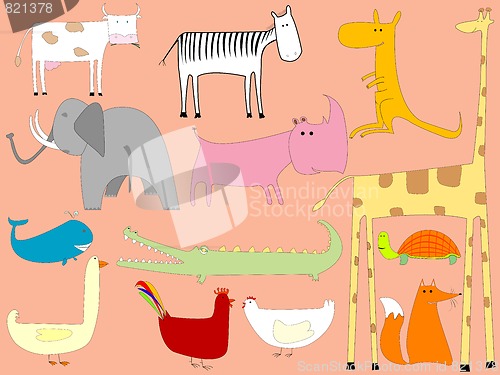 Image of cartoon drawing with animals