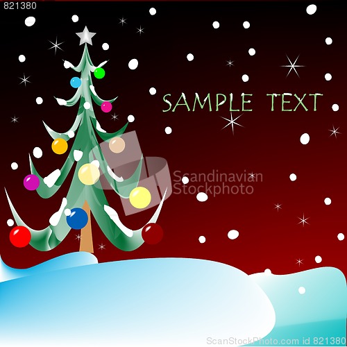Image of christmas tree with space for text