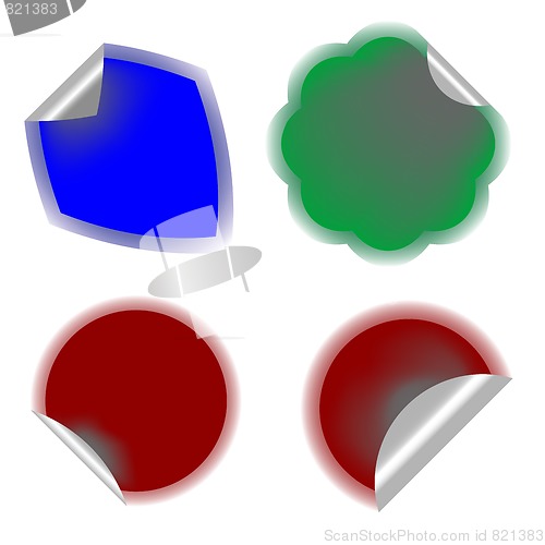 Image of colored stickers with shadows