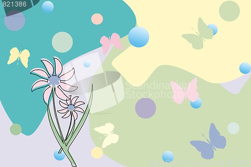 Image of flower and butterflies