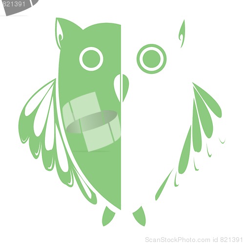 Image of stylized owl (green)