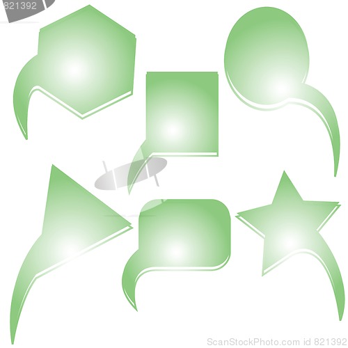 Image of abstract green text bubbles