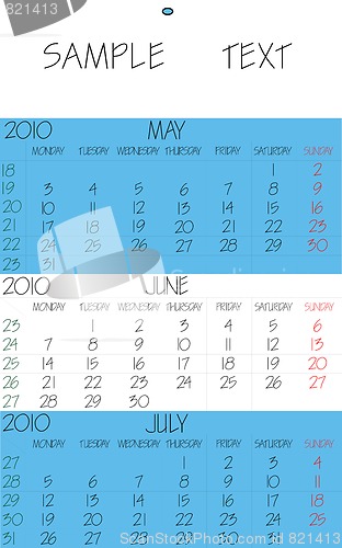 Image of english calendar 2010 june