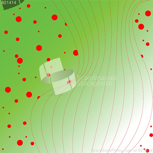 Image of stylized body with red bubbles background