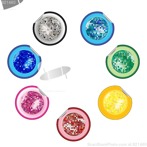 Image of disco ball stickers collection
