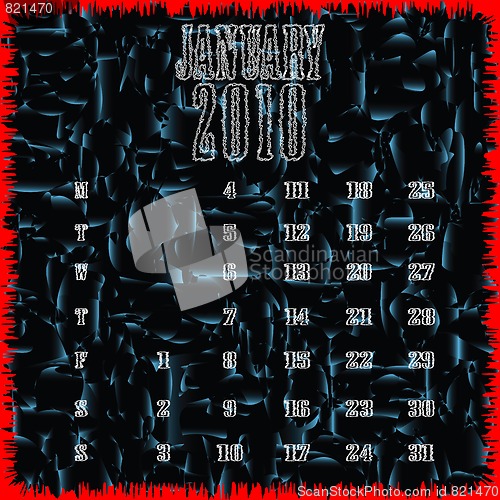 Image of january 2010 abstract calendar