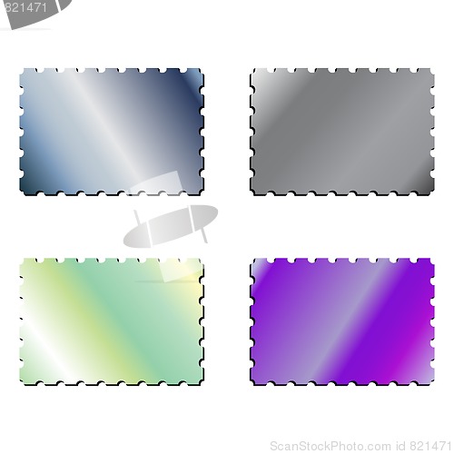 Image of metallic postage stamps