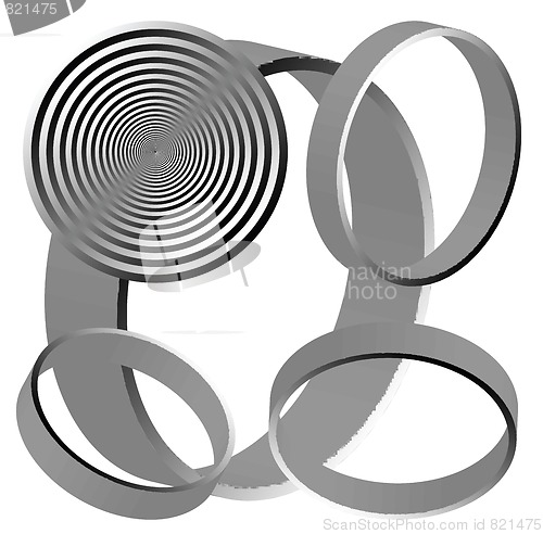 Image of abstract circles isolated on white background
