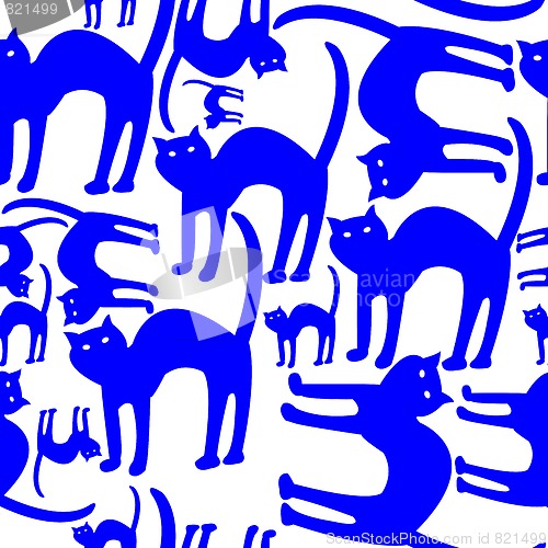 Image of blue cats pattern isolated on white background
