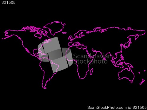 Image of purple world map outlines over black