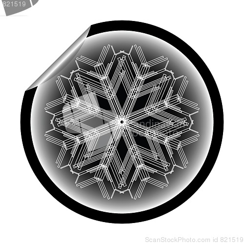 Image of snow flake sticker isolated on white background 10