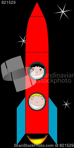 Image of happy kids in space