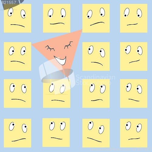 Image of happy triangle and sad squares