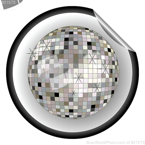 Image of disco ball black sticker