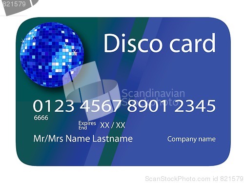 Image of credit card disco blue