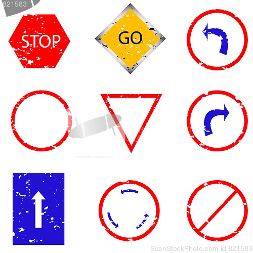 Image of traffic sign stamp