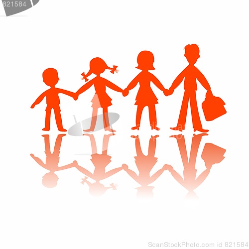 Image of four kids silhouettes