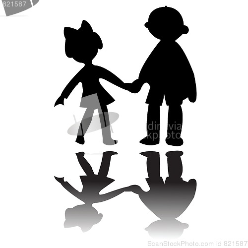 Image of boy and girl silhouettes