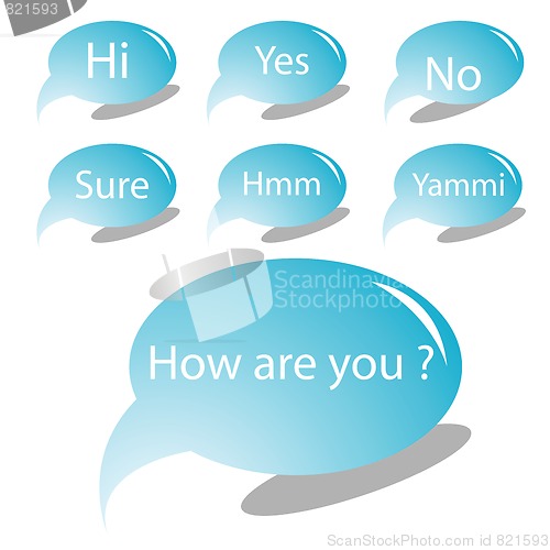 Image of blue text bubbles