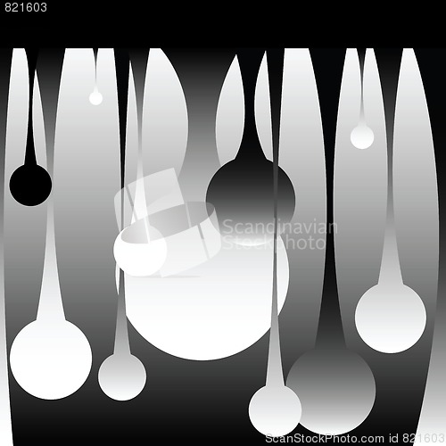 Image of drops, black and white