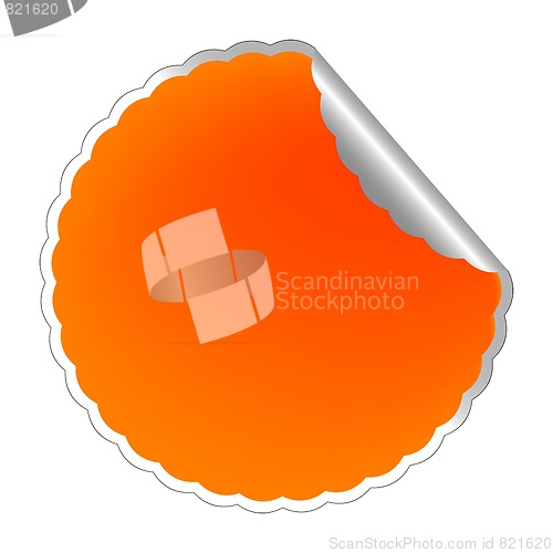 Image of flowerish orange label