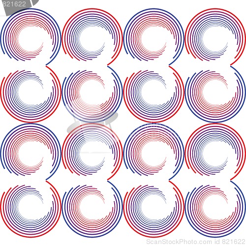 Image of abstract blue and red circles
