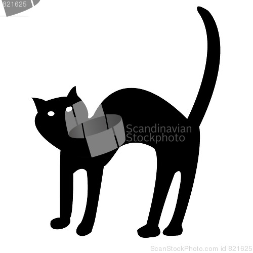 Image of black cat isolated on white vector