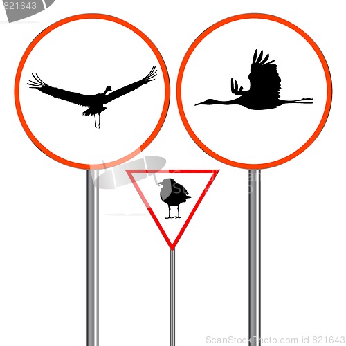 Image of birds traffic sign