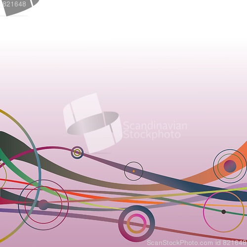 Image of waves and circles composition