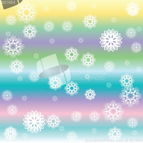 Image of stripes and white snow flakes