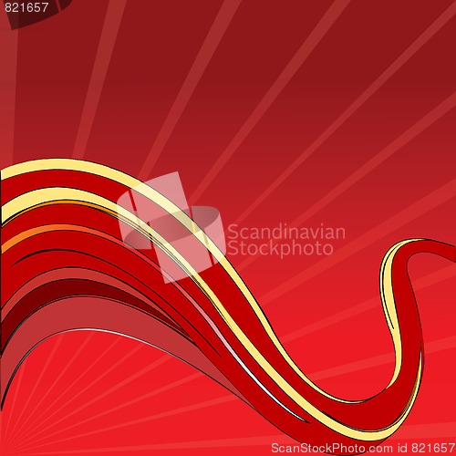 Image of red waves vector