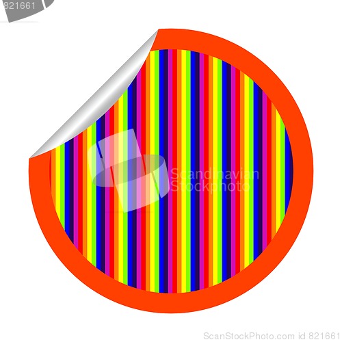 Image of rainbow stripes sticker isolated on white