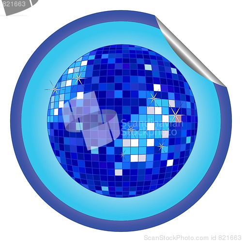 Image of disco ball blue sticker