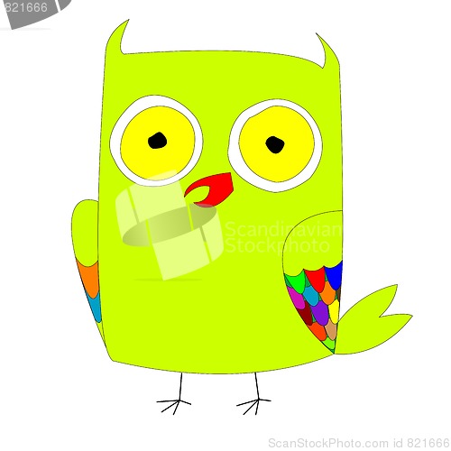 Image of stylized green owl