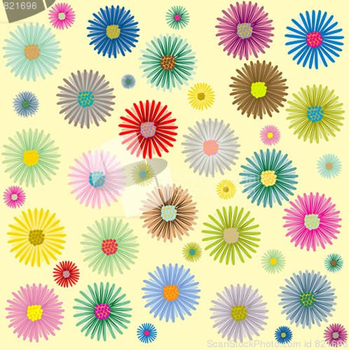 Image of colored flowers pattern