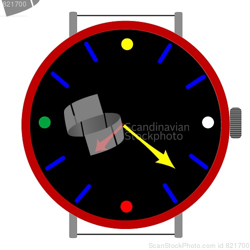 Image of clock in colors
