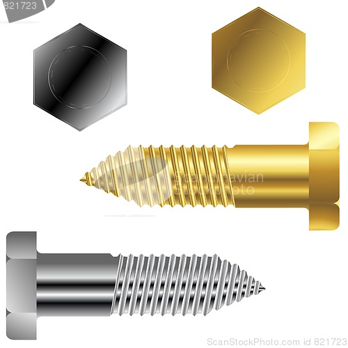 Image of gold and silver screws