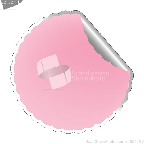 Image of flowerish pink label