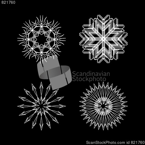 Image of snow flakes collection white and black