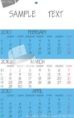 Image of english calendar 2010 march