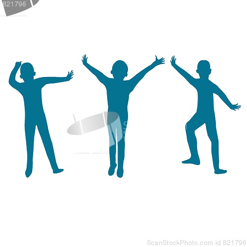 Image of three kids silhouette