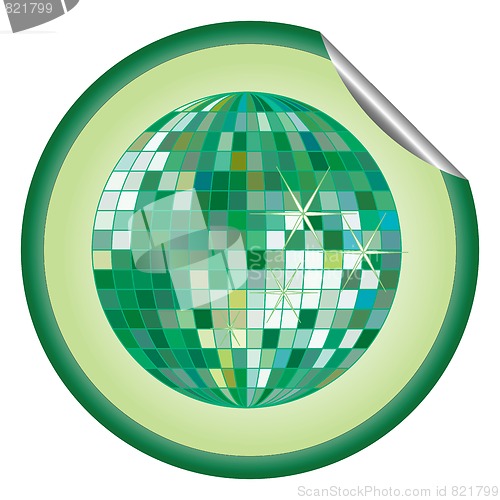 Image of disco ball green sticker
