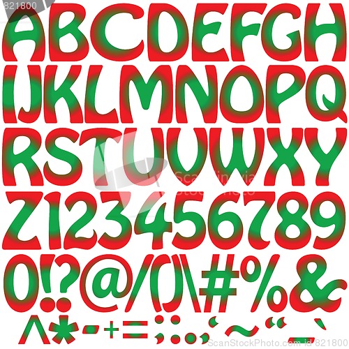 Image of green and red alphabet
