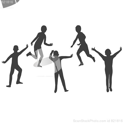 Image of five kids silhouette