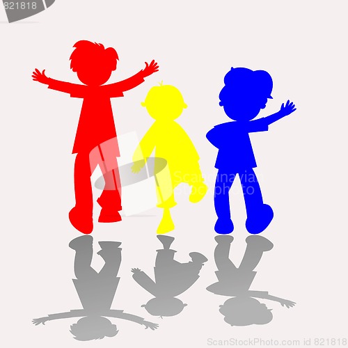 Image of colored kids silhouettes 2