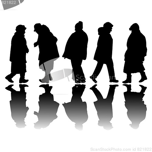 Image of old people black silhouettes