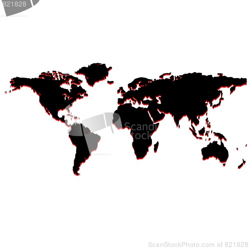 Image of black world map