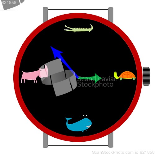 Image of clock with animals