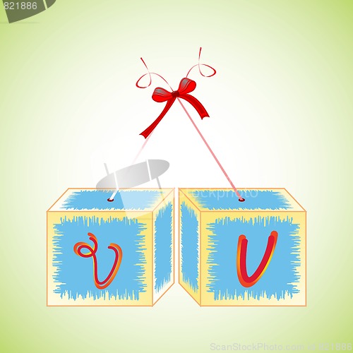 Image of cubes alphabet V