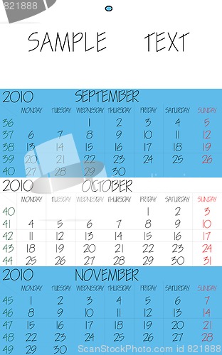 Image of english calendar 2010 october